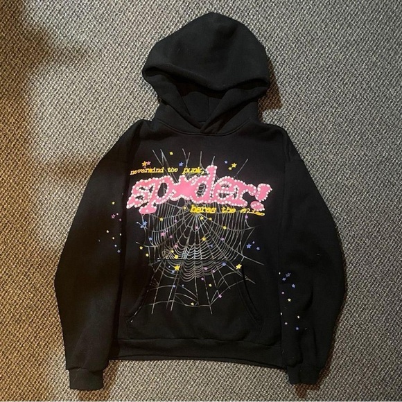 Black Graphic Hoodie with Web Design